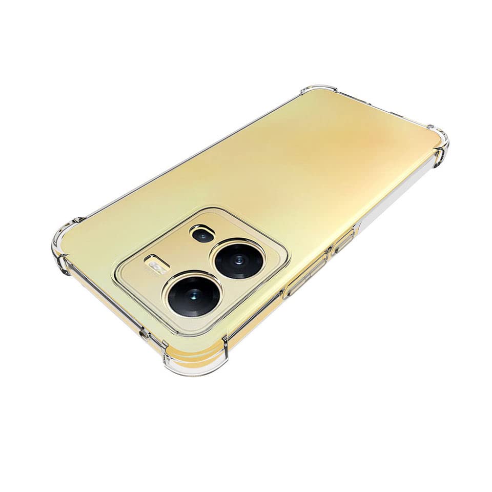 Image of Bumper || Transparent || Edge to Edge Protection Back case Cover for vivo V25 5G - Transparent