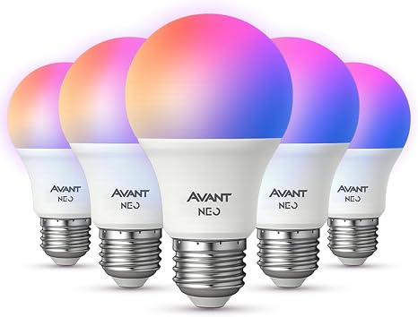 Kit 5 Lâmpadas Smart LED Avant Neo 10W RGB E27 Alexa Tuya