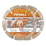 FEWELL 4 1/2 Inch Diamond Concrete Saw Blade,Segmented Concrete Blade for Angle Grinder Dry/Wet Cutting Masonry Brick Block Stone with 7/8'-5/8” Arbor