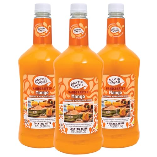 Master of Mixes Mango Daiquiri / Margarita Drink Mix, Ready to Use, 1.75 Liter Bottle (59.2 Fl Oz), Pack of 3