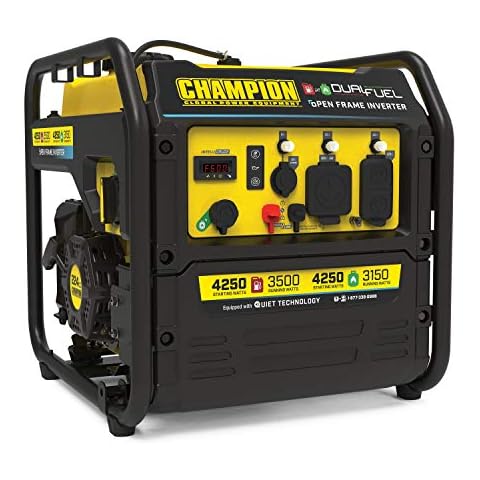 Champion Power Equipment 4250-Watt Dual Fuel RV Ready Portable Open Frame Inverter Generator with Quiet Technology Cover