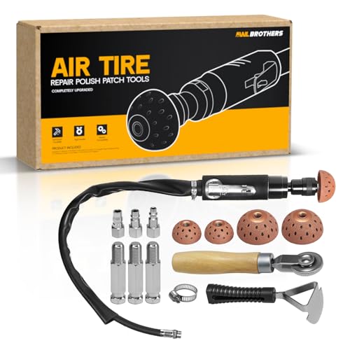 Image of Air Tire Repair Polish Patch Tools - 2500 RPM Low-Speed Tire Buffer with Tungsten Steel Buffing Wheel, Inner Liner Scraper, Patch Roller - Durable Tungsten Alloy Grinder for Tire & Rubber Maintenance