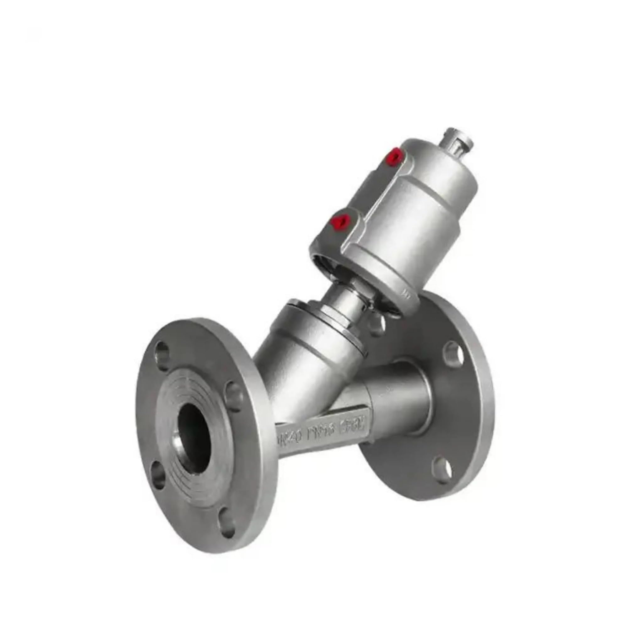 SFOCQVISH DN100 Stainless Steel Pneumatic Flange Angle Seat Resistant Corrosion Steam Y Type Cut Off