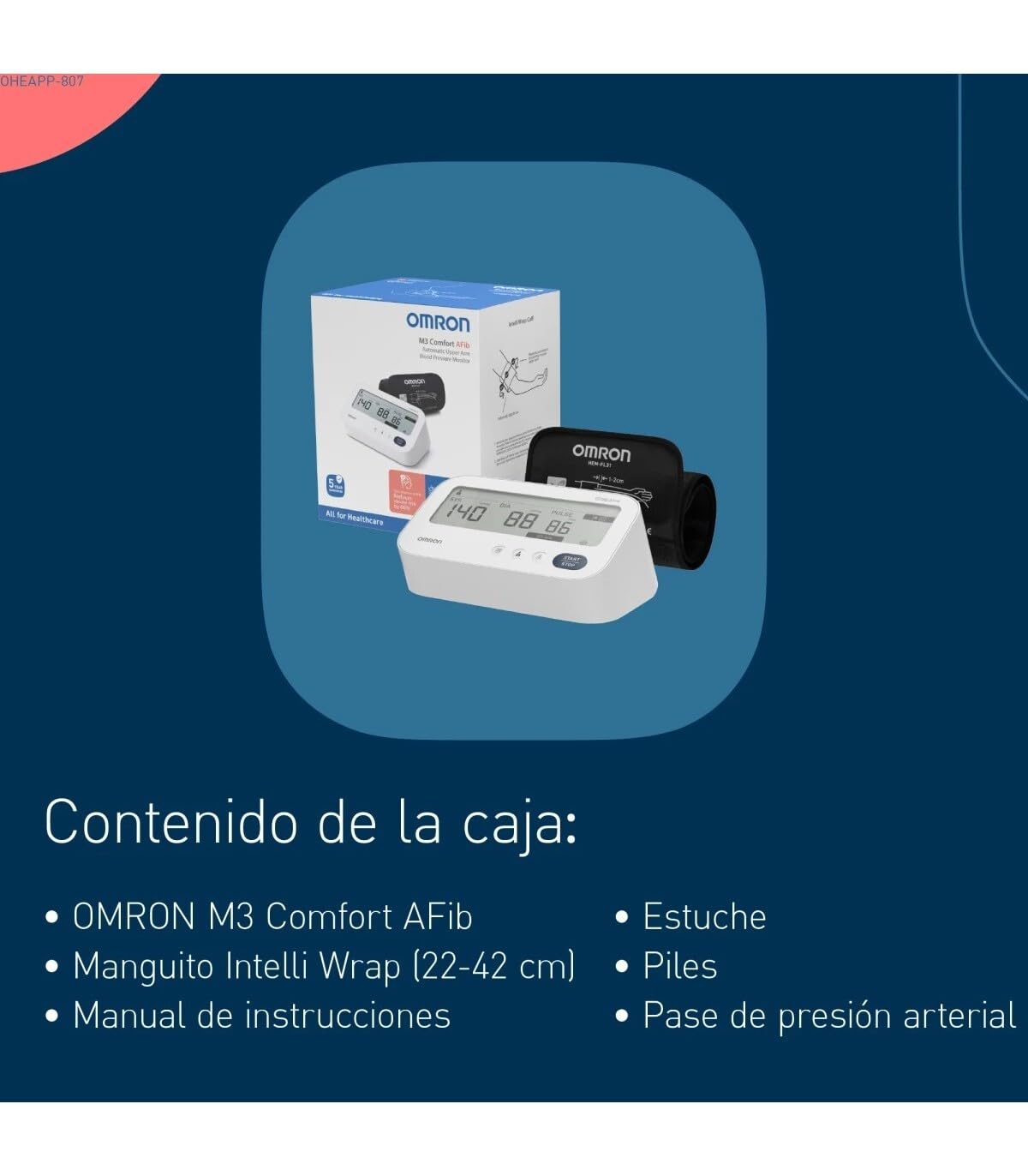 OMRON M3 Comfort AFib Tensiómetro automático de brazo con detección de fibrilación auricular IntelliWrap
