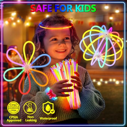 image for BUDI 467Pcs Glow Sticks Halloween Party Favors for Kids Adult Glow in 