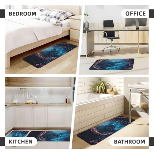 Tapetes de cocina lavables y acolchados Arch Bridge, juego de 2 alfombras decorativas 7