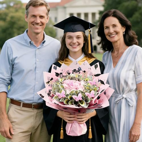 Yudlto 2026 Graduation Money Bouquet Kit - DIY Cash Flower Bouquet for Her Him, Class of 2026 Money Gift with Paper Skewers, Faux Butterflies for High School College Graduation, Mother's Day Birthday by Yudlto - Used condition - Image 6