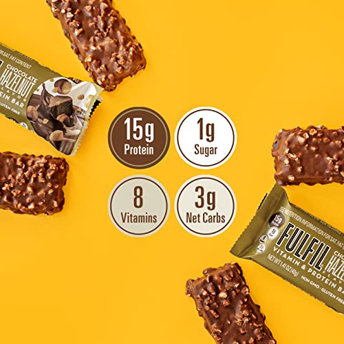 FULFIL Vitamin and Protein Bars, Hazelnut, Snack Sized Bar with 15 g