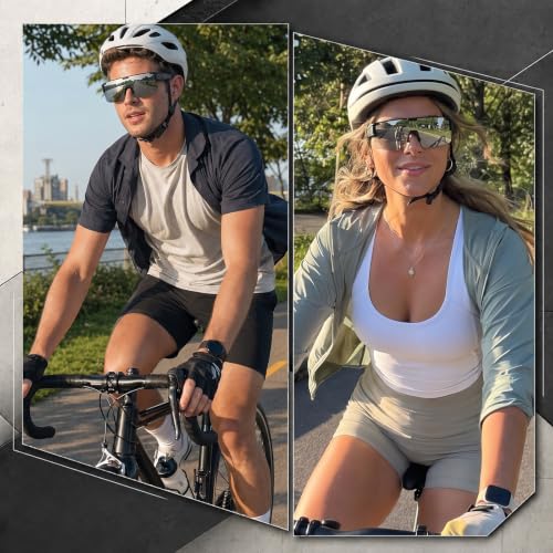 Image of HAOLOTA Fit Over Glasses Sunglasses for Men, Wrap Around Sunglasses for Driving Cycling Outdoors UV Protection