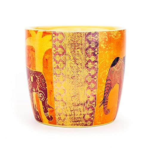 bodhi YogiMug Keramiktasse“Elephantasy“, Keramik-Tasse (orange-gelb) mit Design-Print, nicht nur für Yoga-Fans, Kaffeetasse, Teetasse, bunt - 2