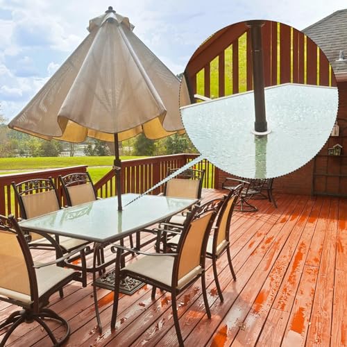 4 Pieces Silicone Patio Table Umbrella Hole Ring Plug and Cap Set for Glass Outdoors Patio Table Deck Yard, 2 Inch - Image 3