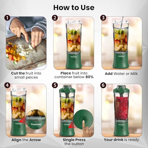 Image of BLITZ Portable Blender 600ml - ISI Approved | Made in India |Pulse & Blend Mode, 230W Motor, 6-Blade, Leakproof Lid - Mixer for Smoothies, Protein Shakes, Gym, Office (Olive Green)