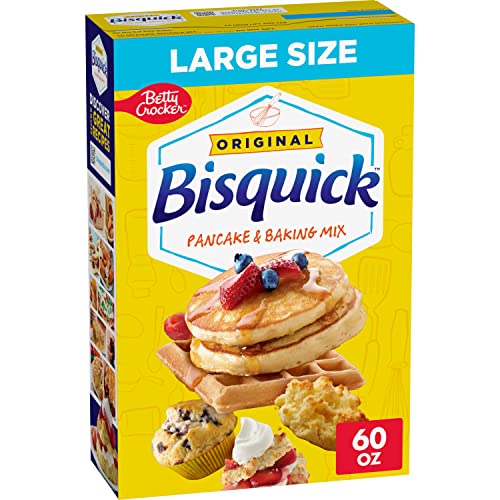 Image of Betty Crocker Bisquick Pancake and Baking Mix, Original, Makes About 90 Pancakes, Large Size, 60 oz