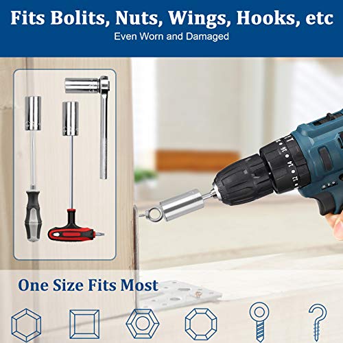 4 Pack Universal Socket Tools Gifts for Men Dad, Grip Socket Gadgets Wrench Set Fits Standard 1/4''-3/4'', Magic Socket Gifts with Power Drill Adapter for Father Husband Boyfriend DIYer on Christmas