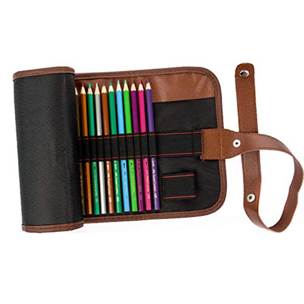 BE-TOOL Canvas Pencil Wrap Case, 72 Slots Portable Pencil Roll Holder Storage Pouch for School Office Art Supply - Image 3