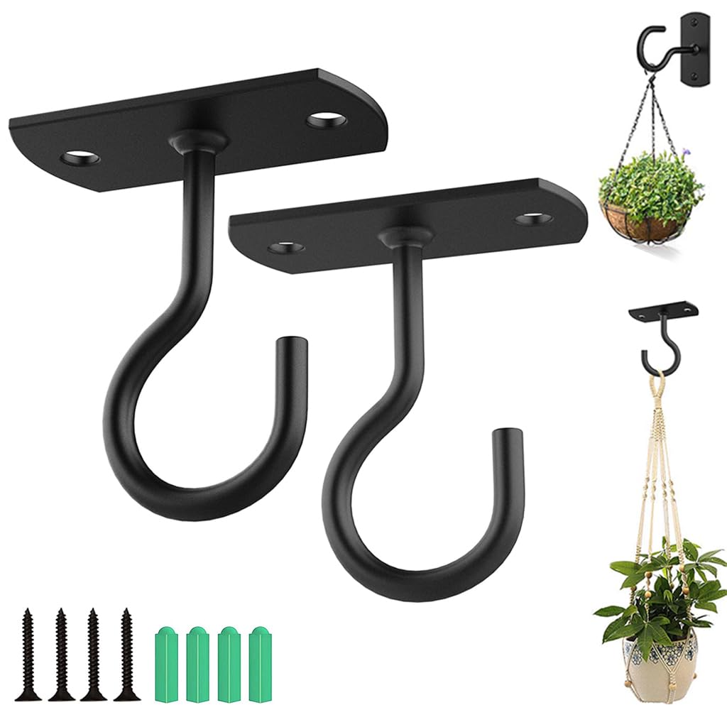 HASTHIP® Metal Plant Hanger - Ceiling Hooks For Hanging Plants - Outdoor Hanging Brackets - Wall Mount Hangers Plant Hooks - Indoor & Outdoor Decoration Hooks for Plants, Planters, Wind Chimes (2Pcs) (B0DBQJ4YD1) Amazon Price History, Amazon Price Tracker