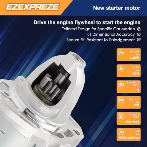 Image of Ezexpreze 19202 New Starter for Jeep Wrangler 3.6L 2012-2017 Wrangler JK 2018, for Dodge Charger Chrysler 300 3.6L 2017-2019, for RAM 1500 3.6L 2017-2019, OE#428000-9300 4280009300 280-0432 2800432