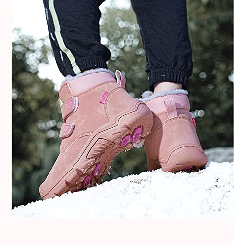 Fur Lined Kids Boots, Girls Winter Snow Boots Waterproof Outdoor Warm3
