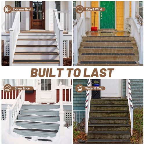 Neicagne Outdoor Stair Treads Non Slip - 6 Inch X 47 Inch Neicagne 5 Pack Anti Slip Stair Treads Adhesive Strips, Heavy Duty High Traction Device For Steps thumb #4