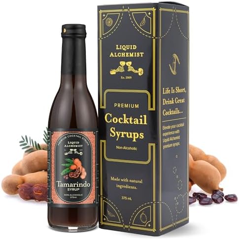 Liquid Alchemist Tamarind Syrup for Cocktails | Real Ingredients Make our Tamarind Puree the Perfect Spicy Margarita Mix | Small Batch, Non-GMO & Vegan | 12.7 Oz Drink Mixer, Pack of 1