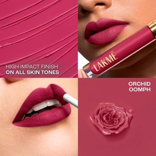 Image of Lakme Rouge Bloom Matte Lip Liquid Orchid Oomph 203-3.5ml