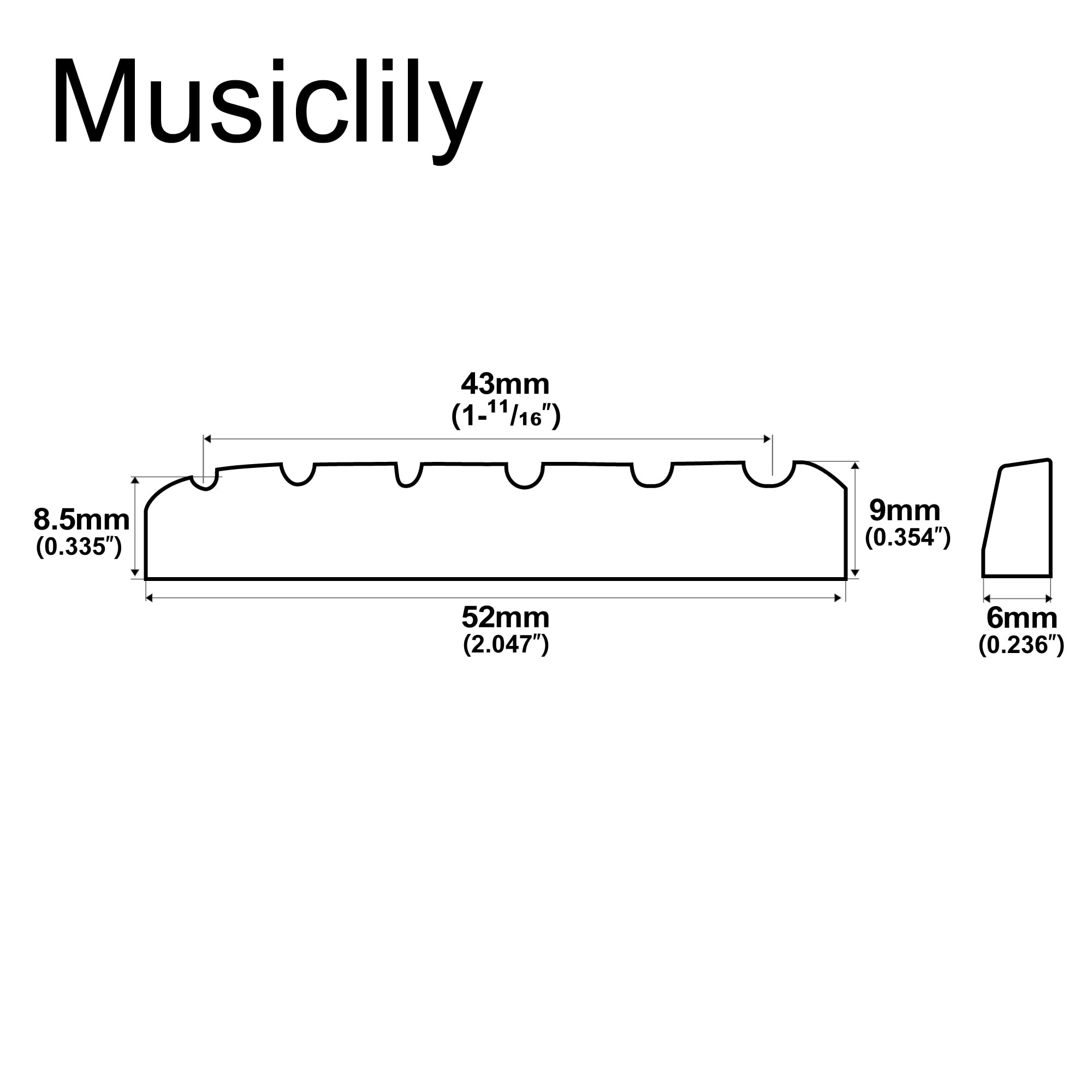 PONTE IN OSSO per Chitarra,Parti in Osso per Chitarra,Parti in Osso per