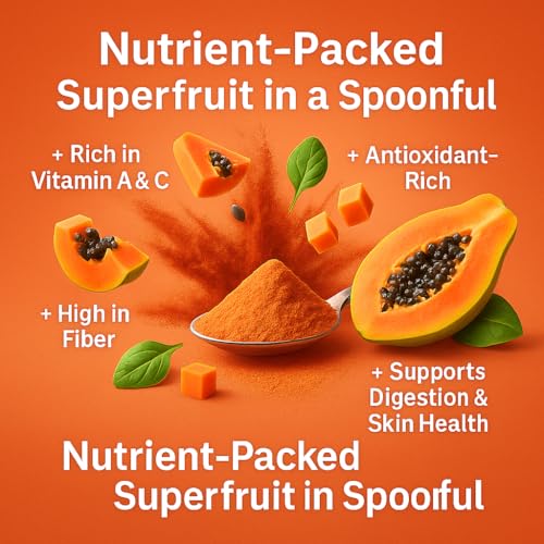 Image of Confect Papaya Powder | Pure & Natural Fruit Powder for Smoothies, Baking, Beverages, Juices, Tea & DIY Recipes | Vegan, Gluten-Free, No Added Sugar - 200 Gm