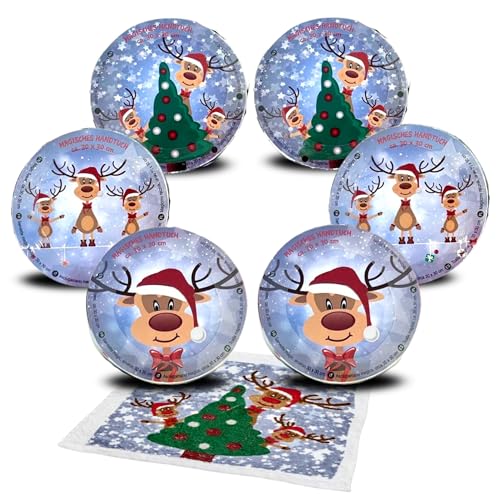 Bada Bing 6er Set Magisches Handtuch Rentier Rudolph - Zaubertuch...