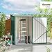 Outsunny Metall Gerätehaus 0,92 m² 100x103x160cm Geräteschuppen mit Pultdach Abschließbarer Tür Gartenhaus Outdoor Garten Schuppen Schrank für Hinterhof Außenbereich Grün