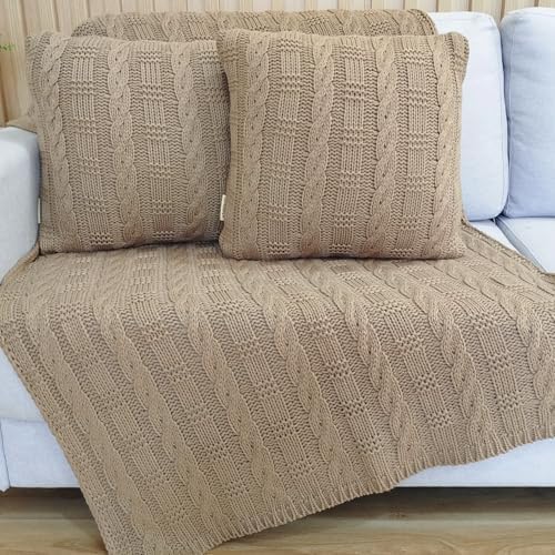 Kit Manta Tricot Protetora Sofá Sala Xale Decorativa 150x90cm +2 ...