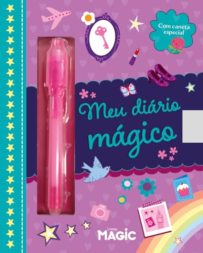 diário mágico com cadeado caneta escrita invisível