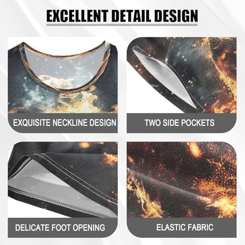 ALAZA Flash Flame Basketball Pajamas Set Short Sleeve Cotton Sleepwear Summer Pjs 2 Piece 5-14Y4