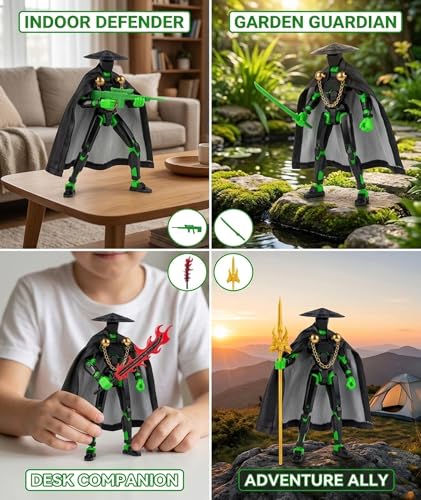 Image of 3D Printed Action Figure with Weapons and Hand Shapes, Dummy 13 Action Figure, Multi-Jointed Movable Collectible Toy for Adults and Kids, Stress Relief Fidget Figure for Collectors Gamers Hobbyists