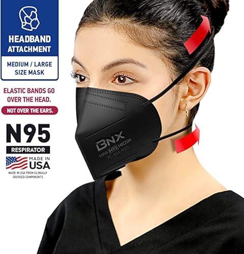 Accumed H95B-N95 Bnx N95 Mask Black Made In Usa Particulate Respirator Protective Face Mask thumb #1