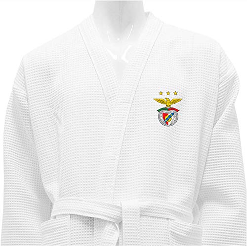 BGEUROPE SL Benfica Albornoz DE BAÑO Waffle Blanco Personalizado Benfica Stars (Size XL, Logo)
