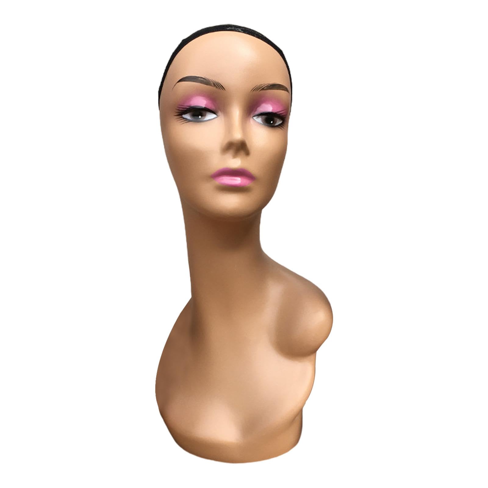 Female Wig Head Mannequin Long Neck Manikin for Jewelry Wigs Making Necklace Style B