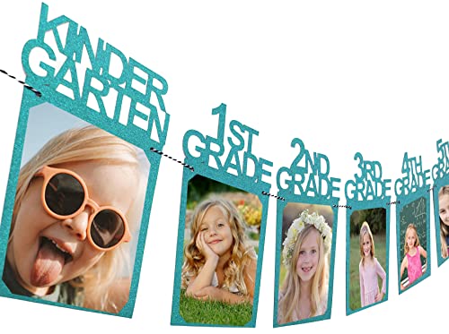 Image of Graduation Party Decorations 2023 Graduation Photo Banner for Class of 2023 Decorations K-12 Graduation Photo Display for High School 5th 8th Grade Graduation Party Supplies Blue SG063BL