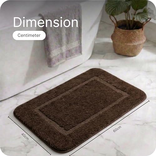 Image of Saral Home - Good Morning Mat, Soft, Anti-Skid, Washable, Water Absorbent, Quick Drying, All time usable Bathmat /Doormat /Runner. Slip-Resistant Backing for Everyday Safety.(DK.Brown. 40x60-2PC)