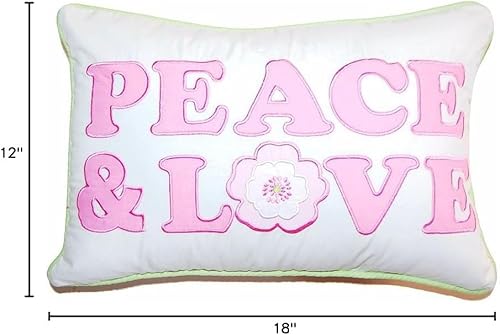 Miniatura 3 de Cozy Line Home Fashions Pink Greta Pastel Peace & Love - Almohada decorativa (Peace & Love - 1 pieza)
