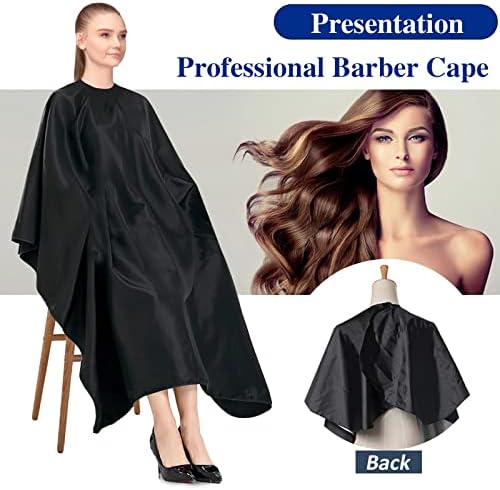 Hair Cutting Apron Gown Barber Cape Cloth, Waterproof Hairdressers Gown,Full Length Cape Waterproof,Professional Hair Salon Nylon Cape for Hair Styling, Cuts and Colours(Black)