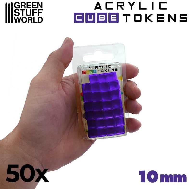 Green Stuff World Gaming Tokens x50 - Purple Cubes 10mm 3785