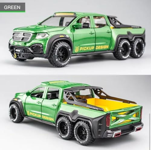 Image of Scale Exclusive Alloy Metal Pull Back | Die-cast Car Model with Sound Light Mini Auto Toy for Kids Metal Model Toy Car with Sound and Light (1.28 Scale-6 * 6 AMG Pickup-Black)