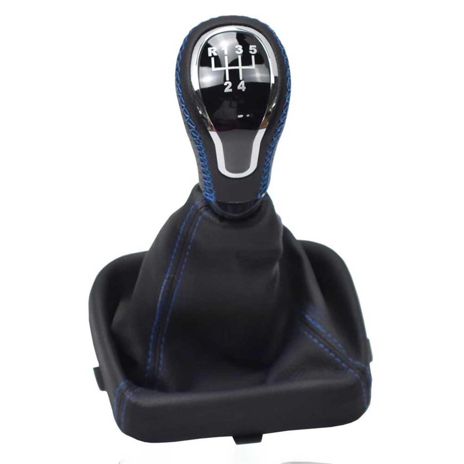 Poanbcgy Blue For Lada Vaz 2113/2114/2115 Manual 5 Speed Car Stick Gear Shift Knob Lever Handball With Leather Gaiter Boot Collar Case Replacement Parts(Blue)