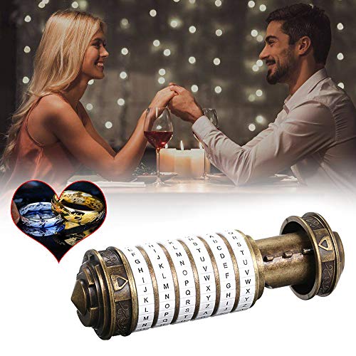 yorten Mini Cryptex Locks Alphabet Password Cylinder Code Toys Wedding Gifts Valentines's Day Interesting Creative Romantic Birthday Gifts Three Kinds of Types