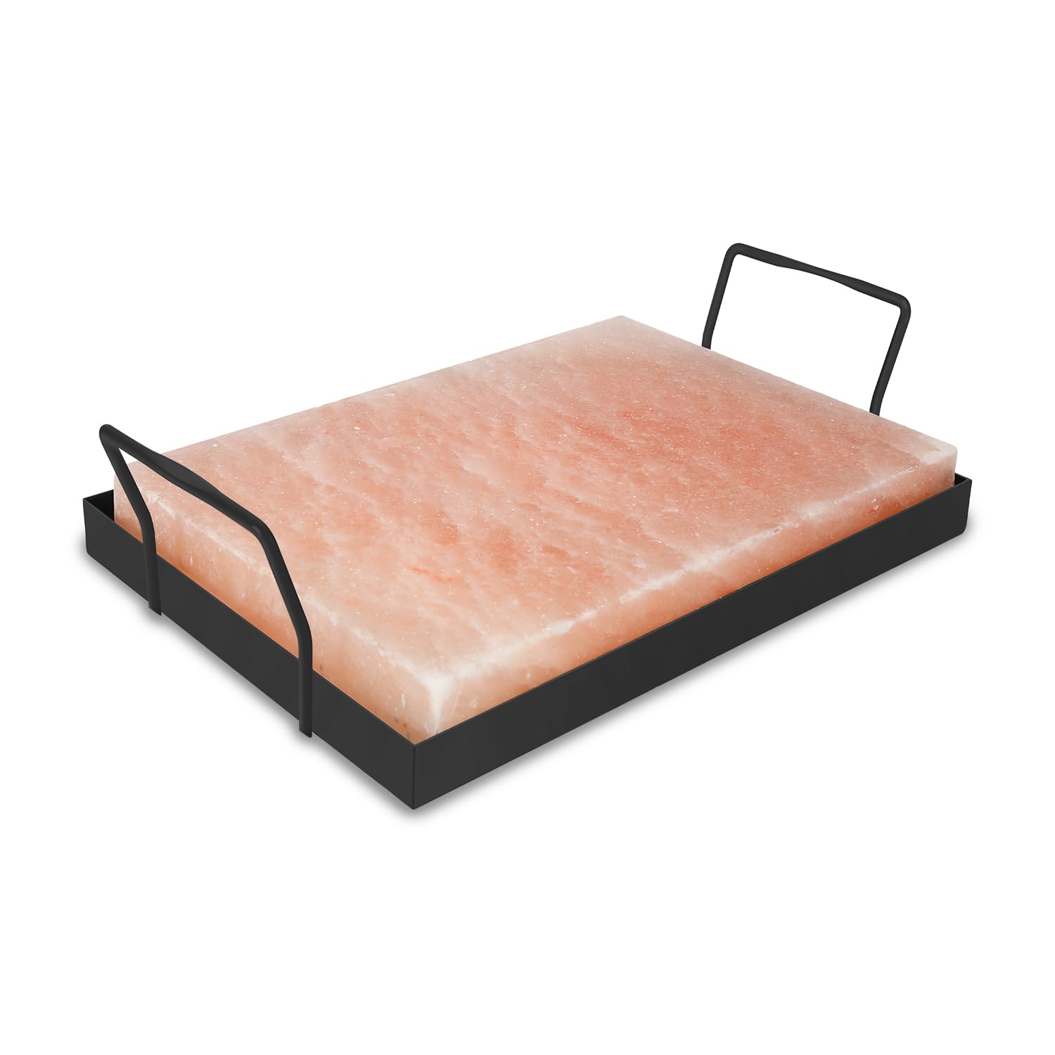 Pierre de sel XXL pour griller 20 x 30 x 3 cm avec plaque de fer réutilisable