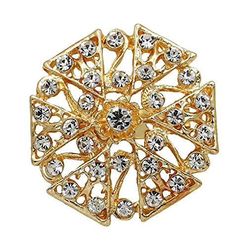 Lot 24Pcs Wedding Bouquet Brooches Kit Shiny Rhinestone Crystal Brooch Pin Set For Women Girl Fashion Diy Decorate Art Bridal Brooches Suit (24Pcs Gold) #TOP3