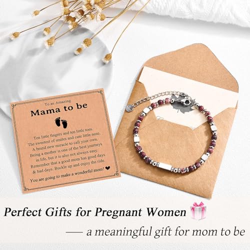 Image of Mothers Day Gifts for Mom Aunt New Mom to Be Mother in Law | Tiny Stone Bracelets Birthday Christmas Jewelry Presents for Bonus Mom Women
