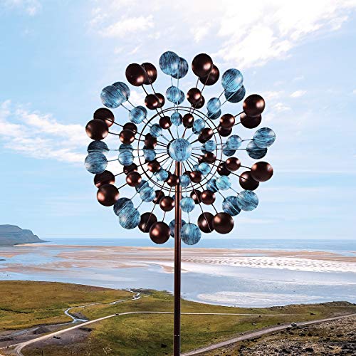 3D Kinetic Wind Spinners with Stable Stake Metal Garden Spinner with Reflective Painting Unique Lawn Ornament Wind Mill for Outdoor Yard Lawn Garden Decorations