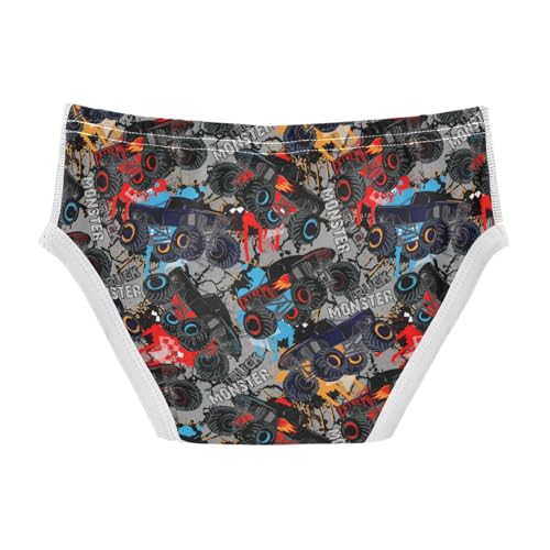 Boys' Exclusive Briefs Toddler Underwear 95% Combed Cotton Boxerbriefs 2T Monster and Vehicle Pattern Cars 892