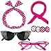 Aneco 6 Pack 50s Set Chiffon Scarf Cat Eye Glasses Bandana Tie Headband Earrings